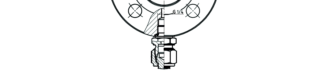Drawing section with tube fitting.