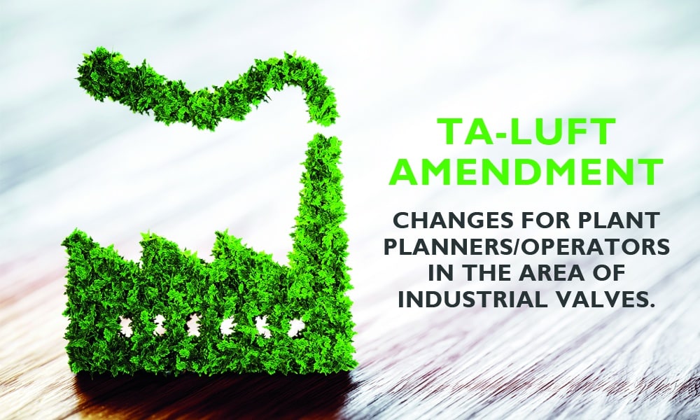 Sustainable icon with chemical plant complies with TA-Luft amendment.