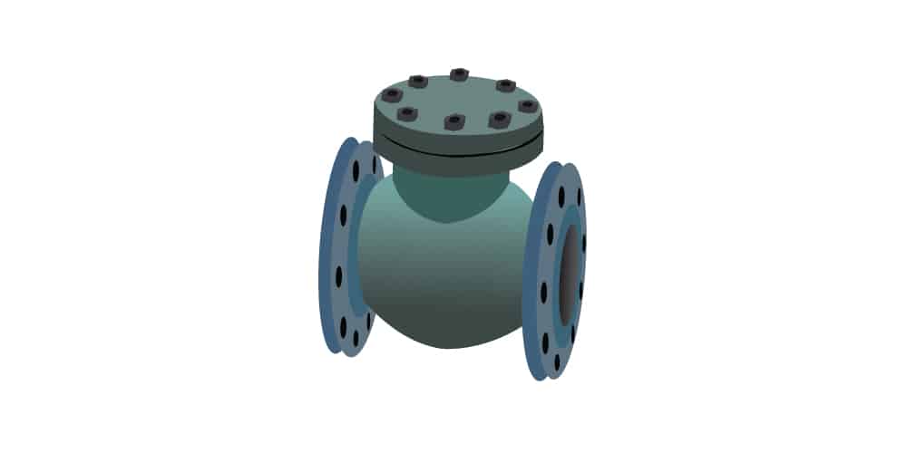 3D image of a check valve.