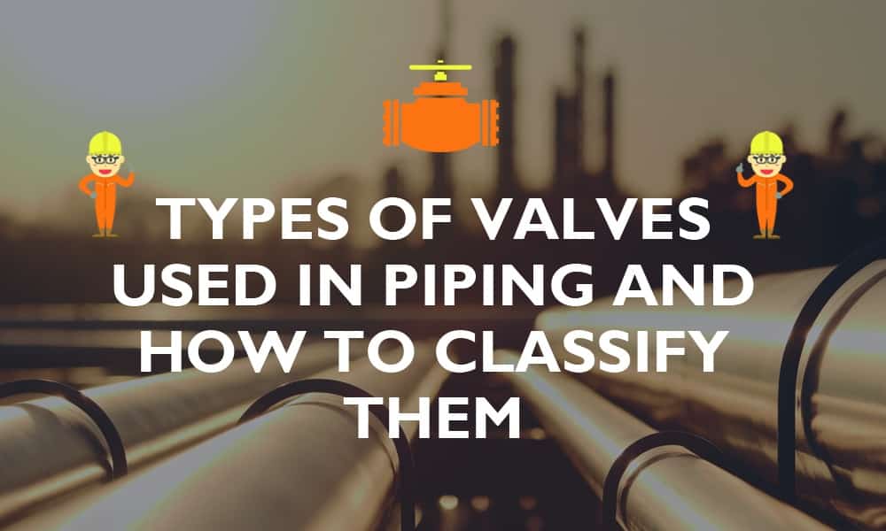 Types of valves used in piping and how to classify them.