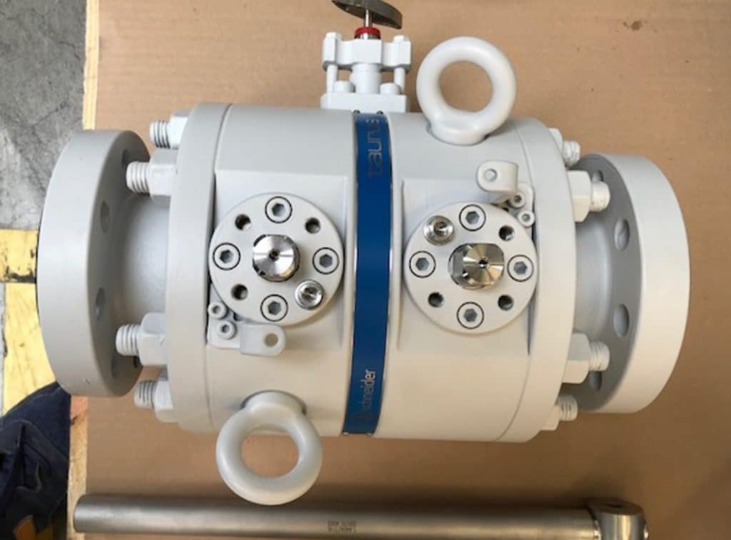 DBB piping ball valve for a bypass application in a natural gas facility.