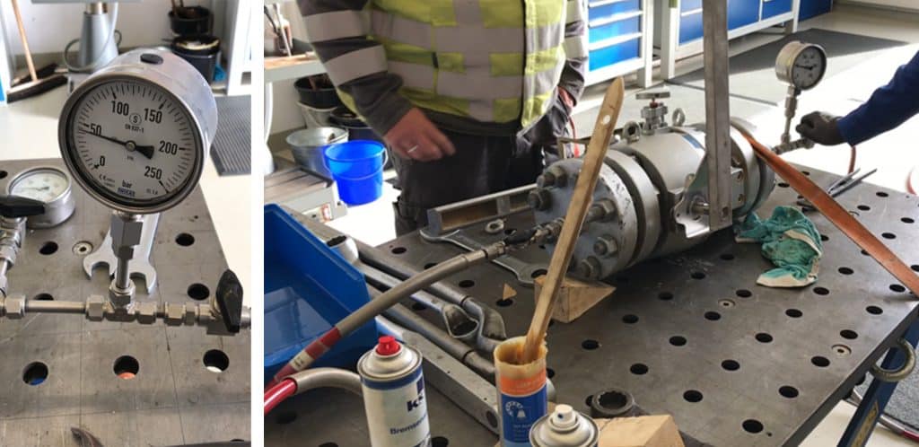 Outer tightness test of DBB Valve which was installed in a pipeline of a gas storage facility - end of practical test installation.
