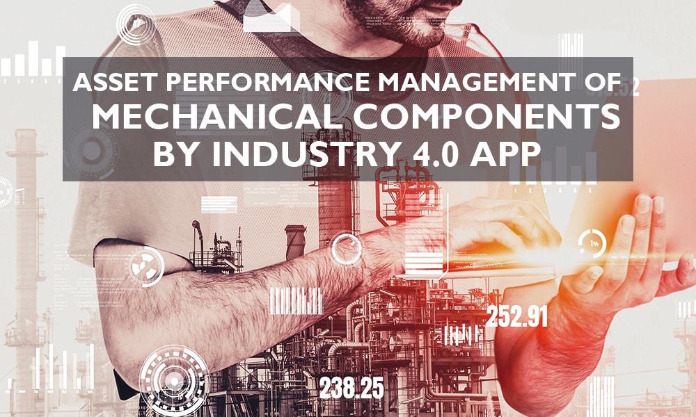 Man check on tablet the asset performance of mechanical components by industry 4.0 app.
