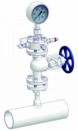 Close-coupled installation with instrument monoflange.